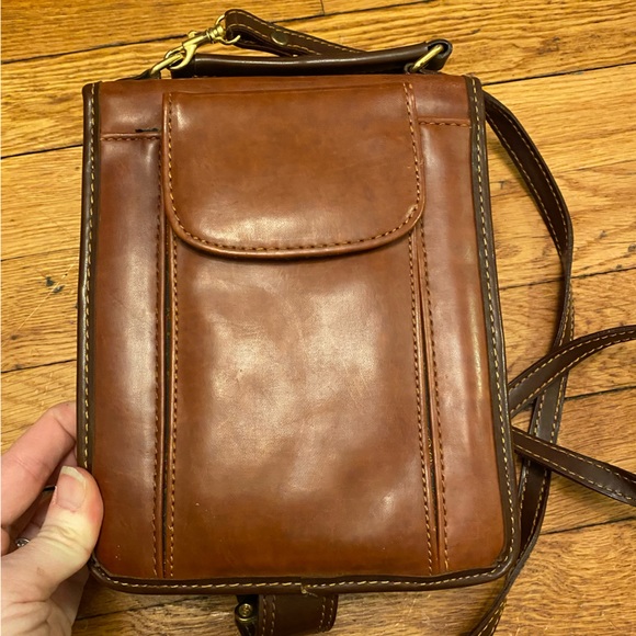 Vintage 1980’s RALPH LAUREN brown leather crossbody wallet - Picture 12 of 14